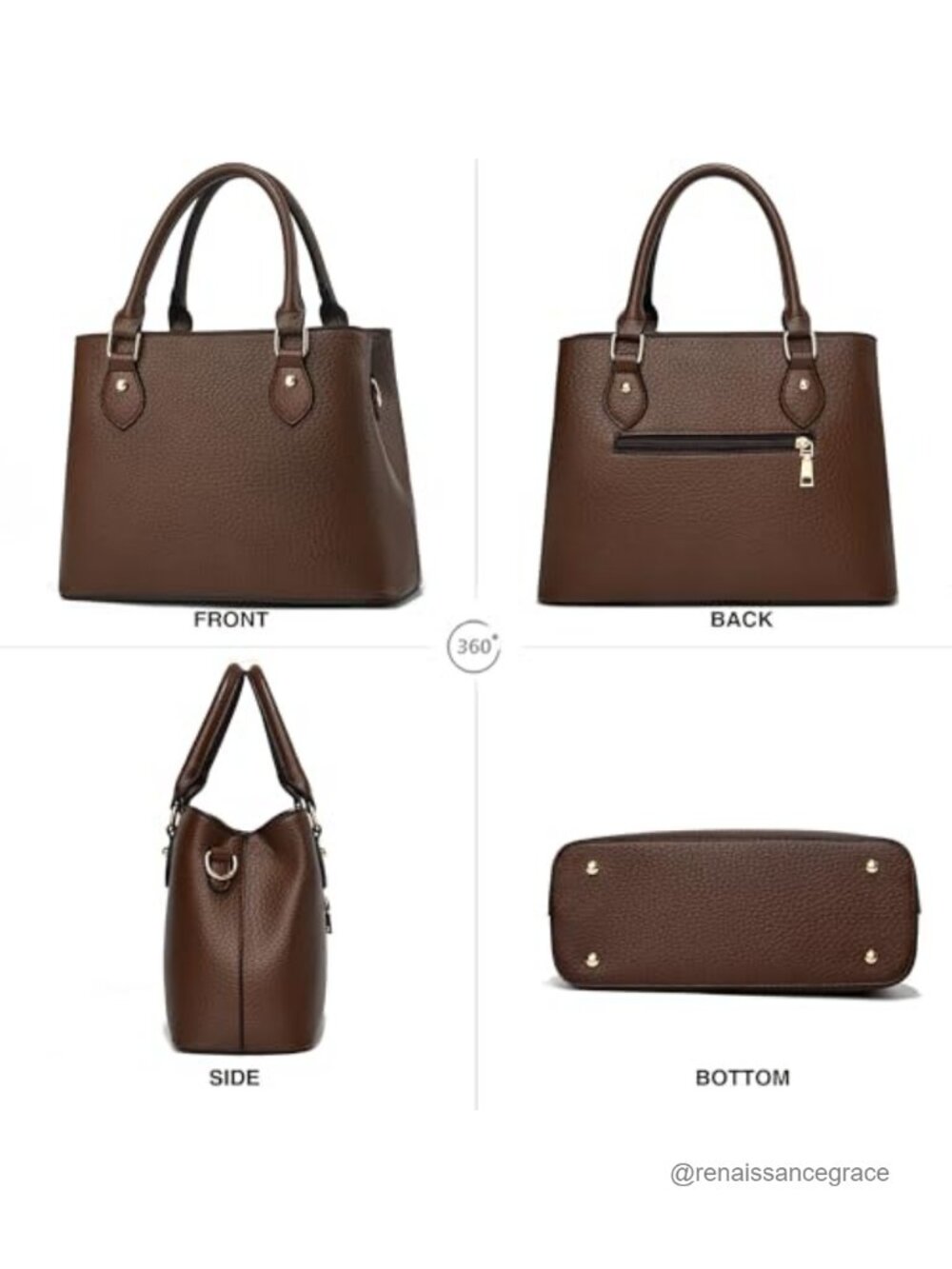 CHICAROUSAL Women's Leather Tote Shoulder Crossbody Bag